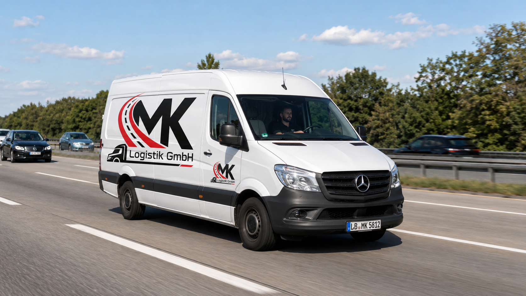 MK Logistik Sprinter auf der Autobahn – Direktfahrt aus der Region Stuttgart